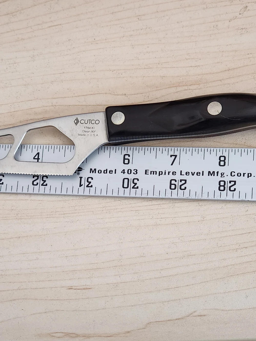 Cutco 1764 KI Serrated Cheese Knife Olean NY Made in USA Black 10.5